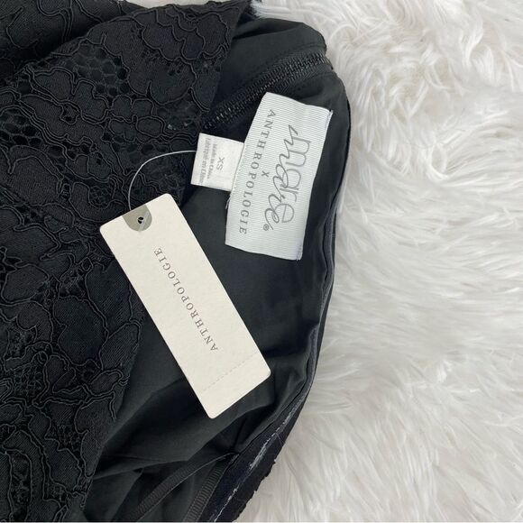 Anthropologie Mare Mare Black Lace Corseted Strapless Top - Picture 7 of 8
